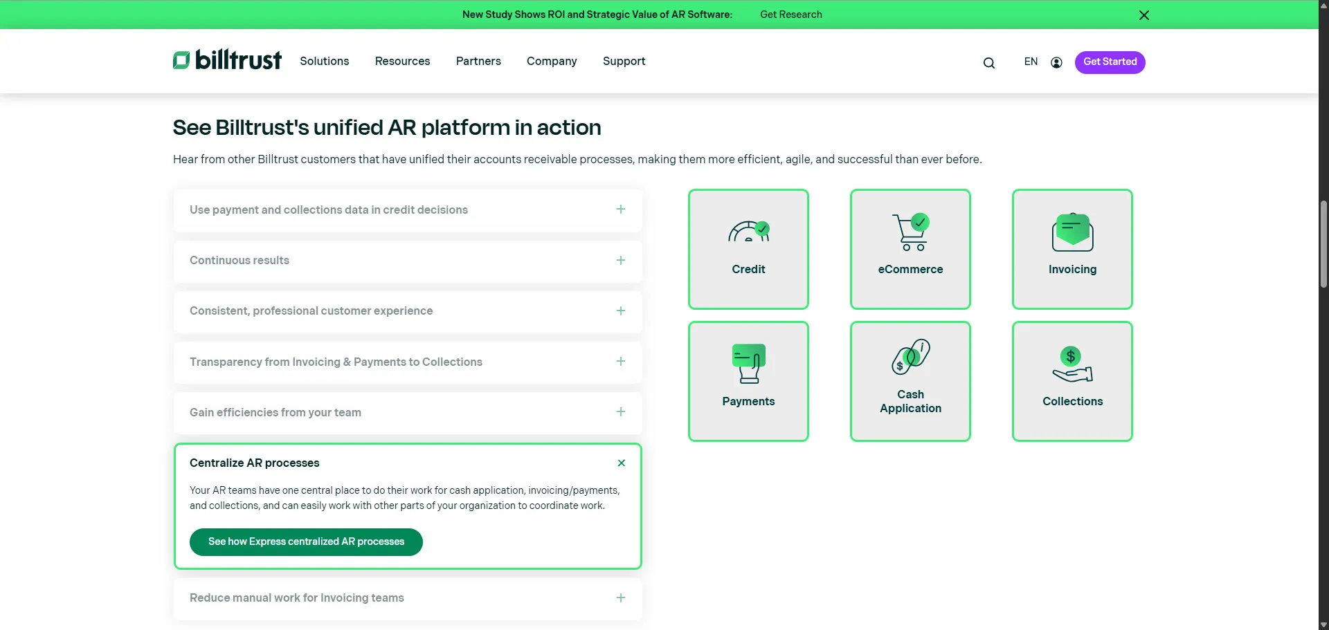 billtrust product accordion all products highlighted