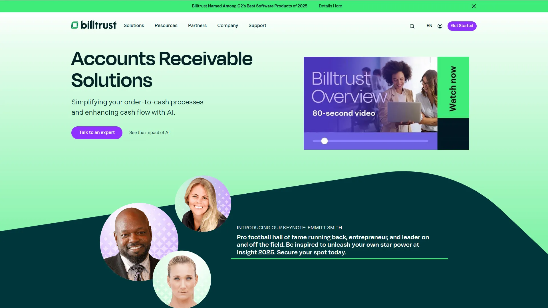 screenshot of Billtrust Global Website