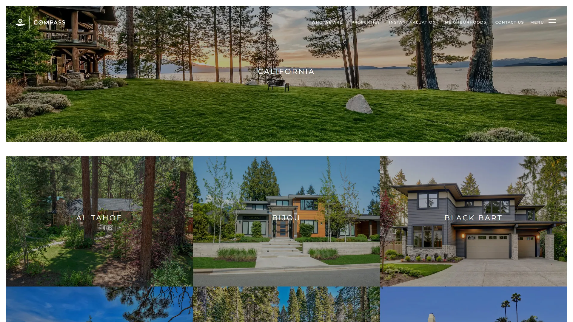 Screenshot of Real Tahoe Estates Real Estate neighborhood page