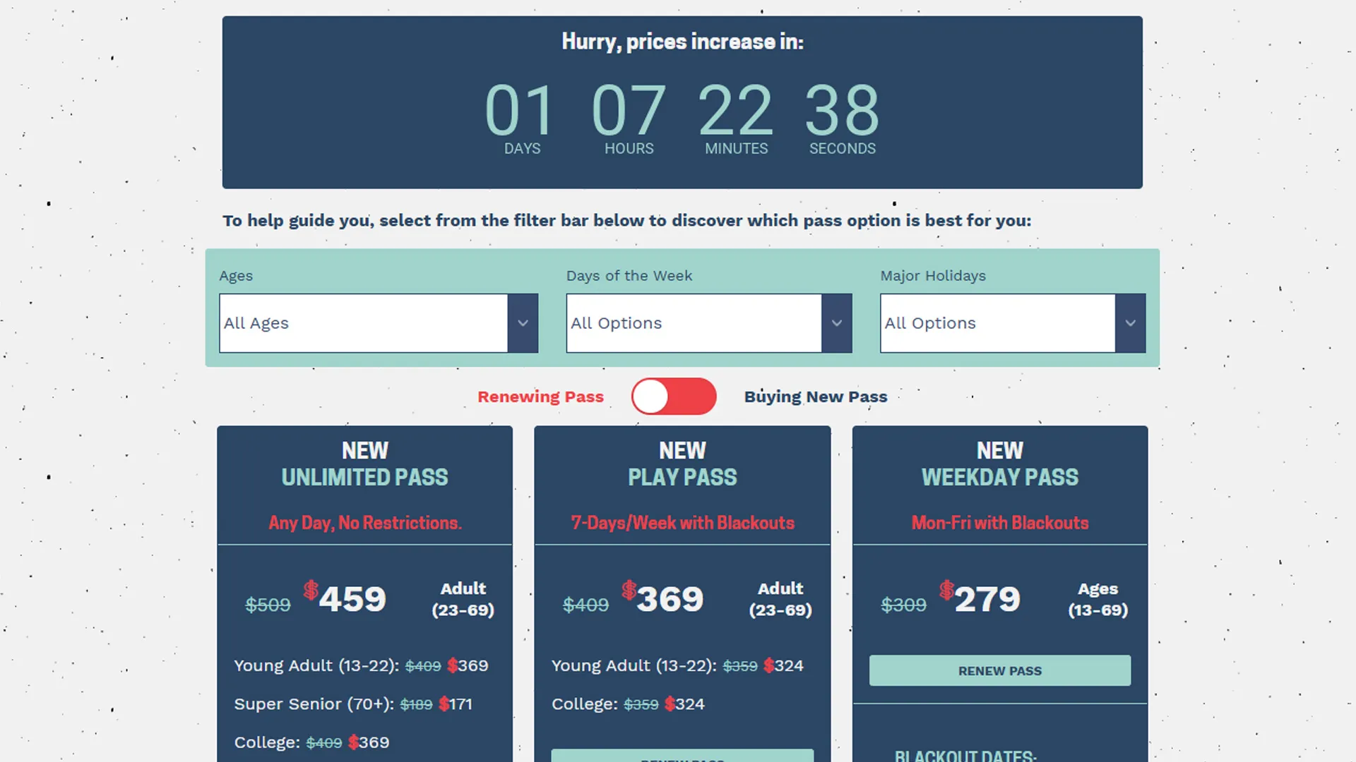 Driving Season Pass Sales with a JavaScript Countdown Timer